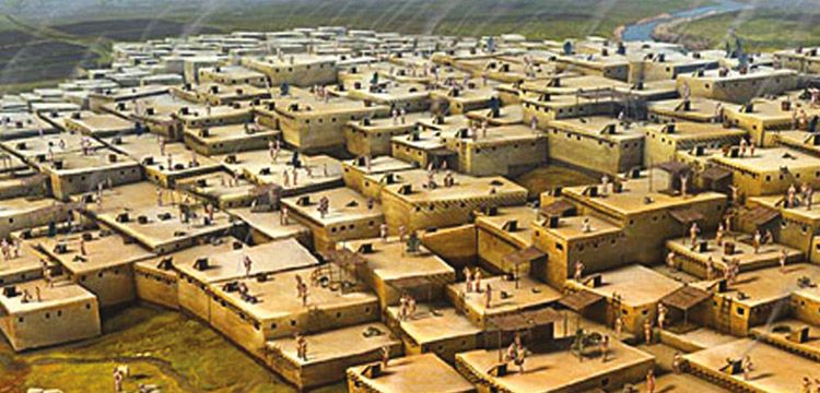 Çatalhöyük koruma çatısı altındaki kazı alanı